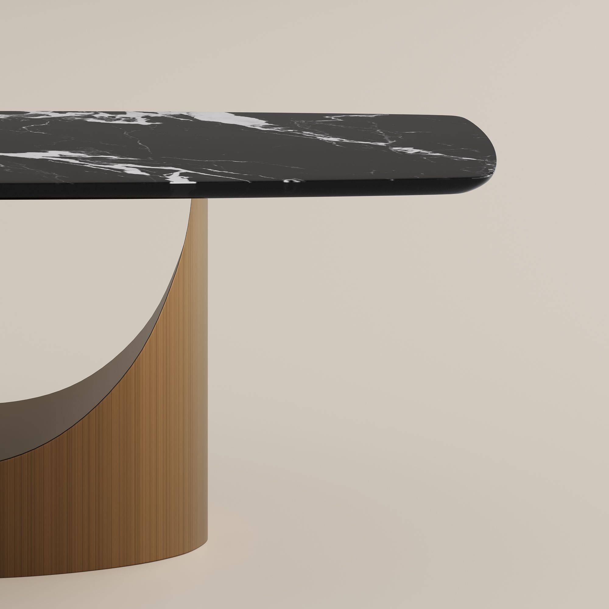 Rectangular Black Natural Marble Dining Tables