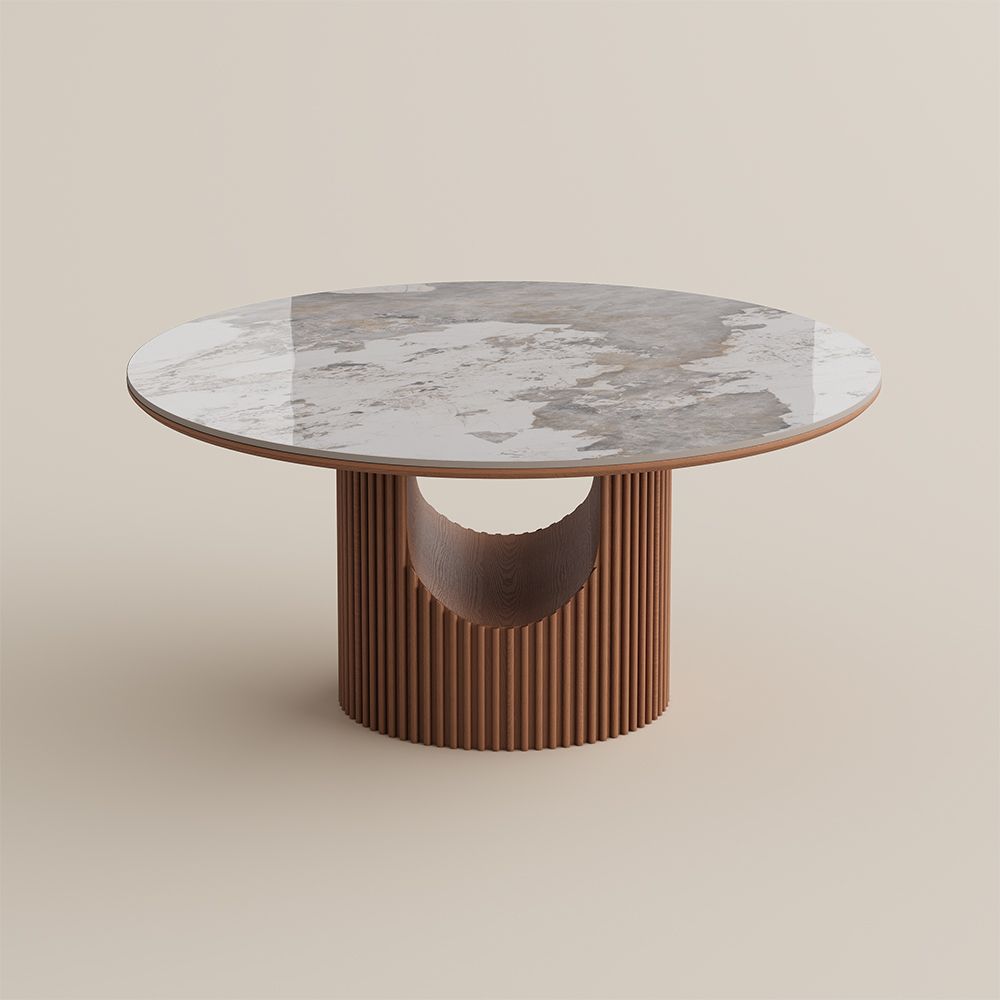 Living Spaces Pandora Glossy Sintered Stone Dining Tables