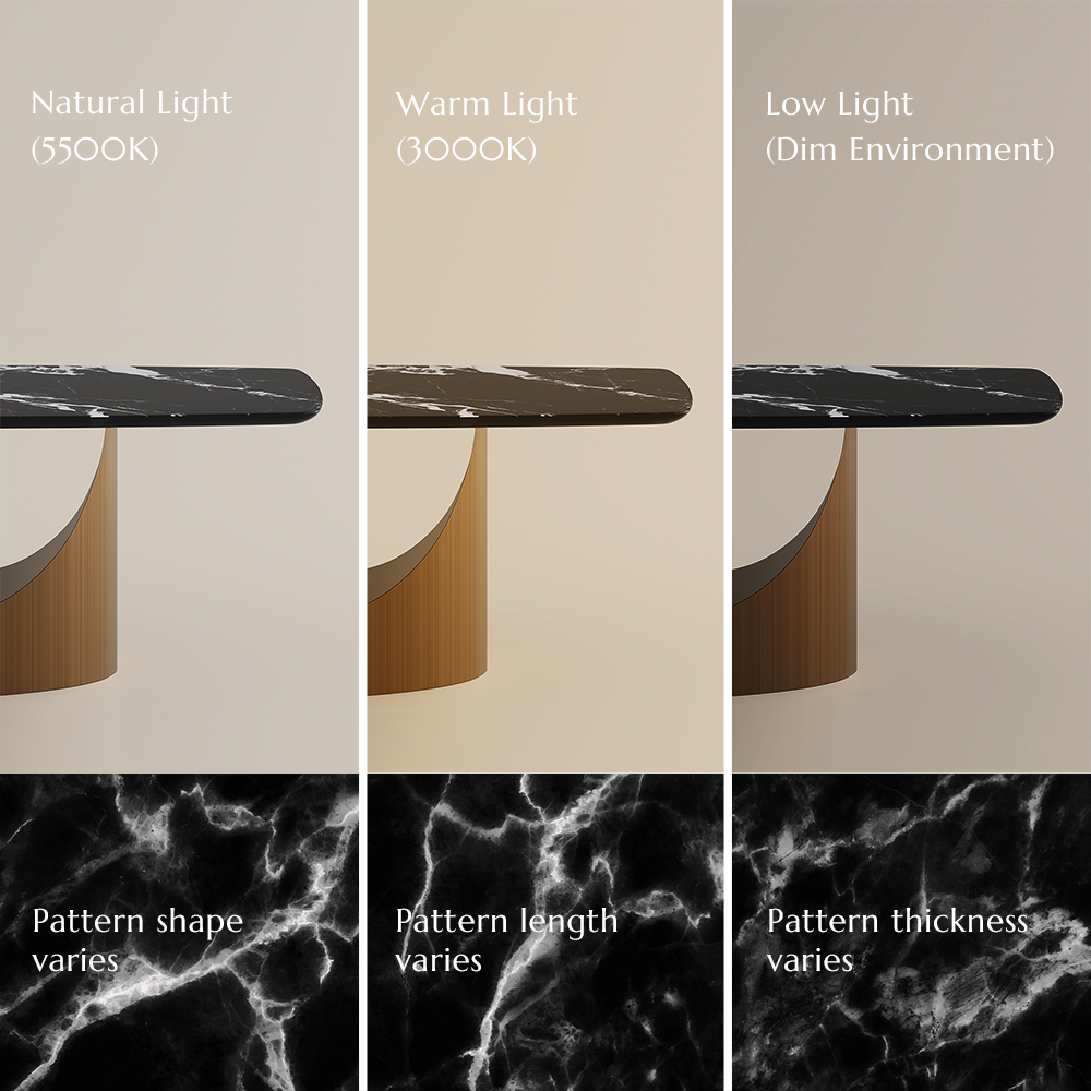 U-Shape Black Natural Marble Dining Tables