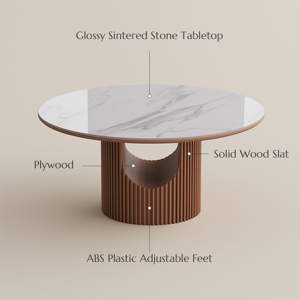 Living Room White Glossy Sintered Stone Dining Tables