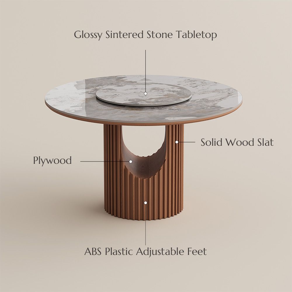 Mid Century Modern Pandora Glossy Sintered Stone Dining Tables