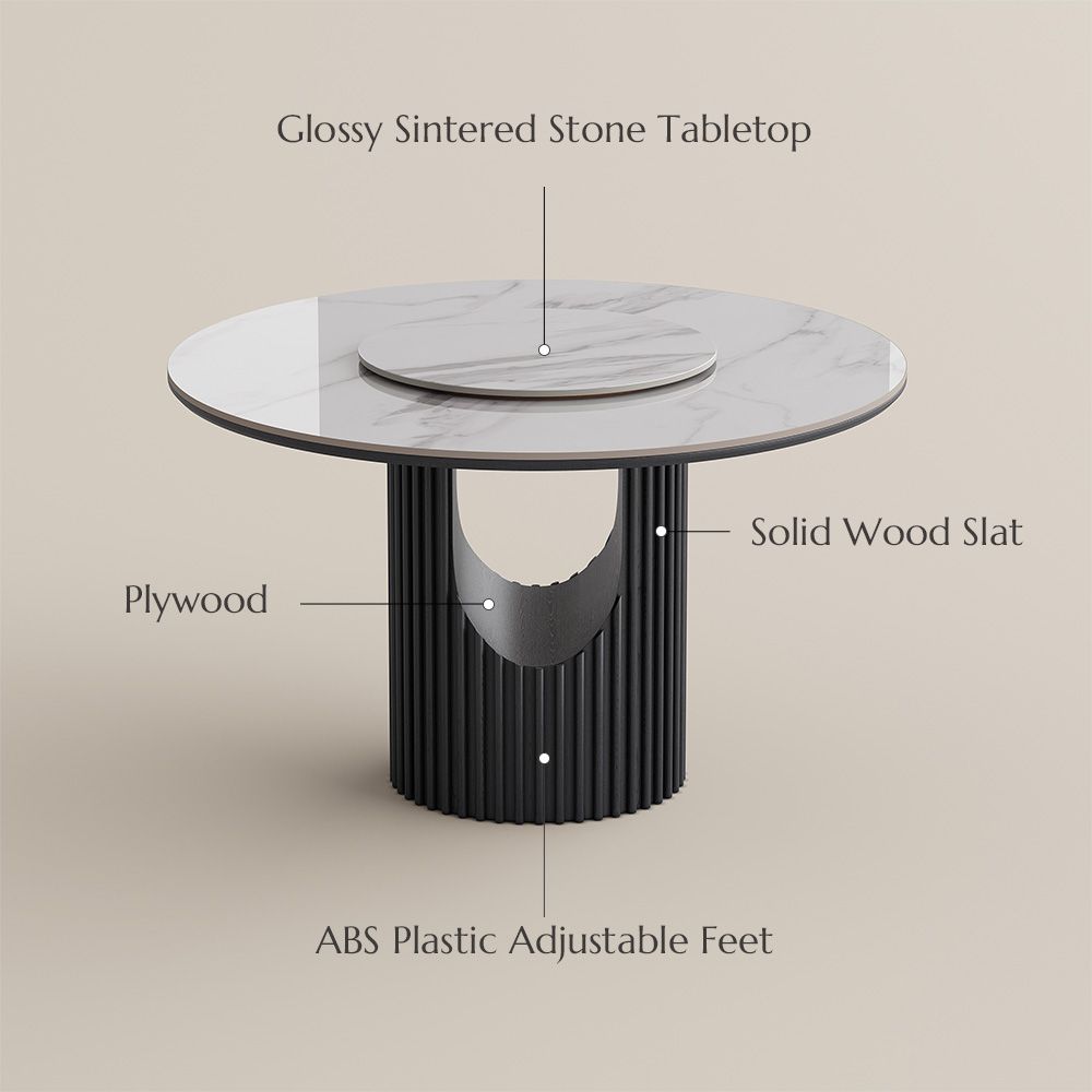 for 4 White Glossy Sintered Stone Dining Tables