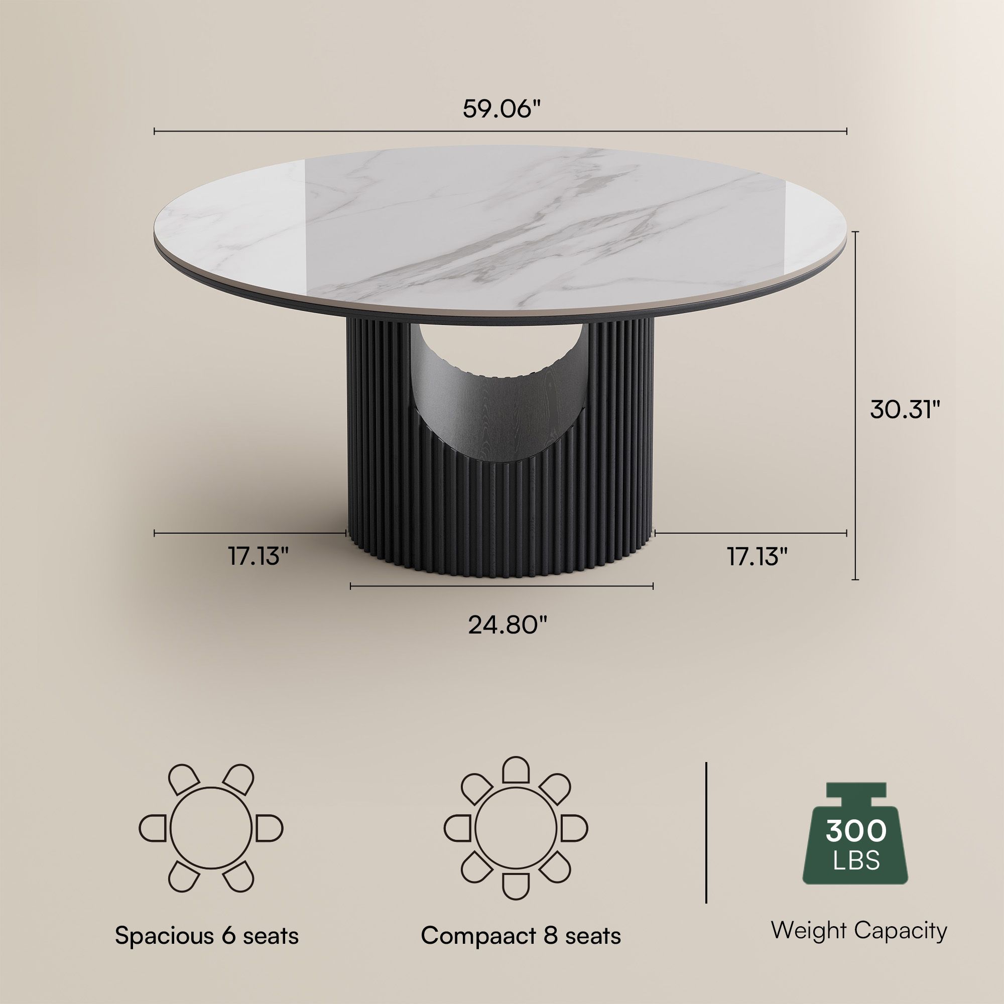 Kitchen White Glossy Sintered Stone Dining Tables