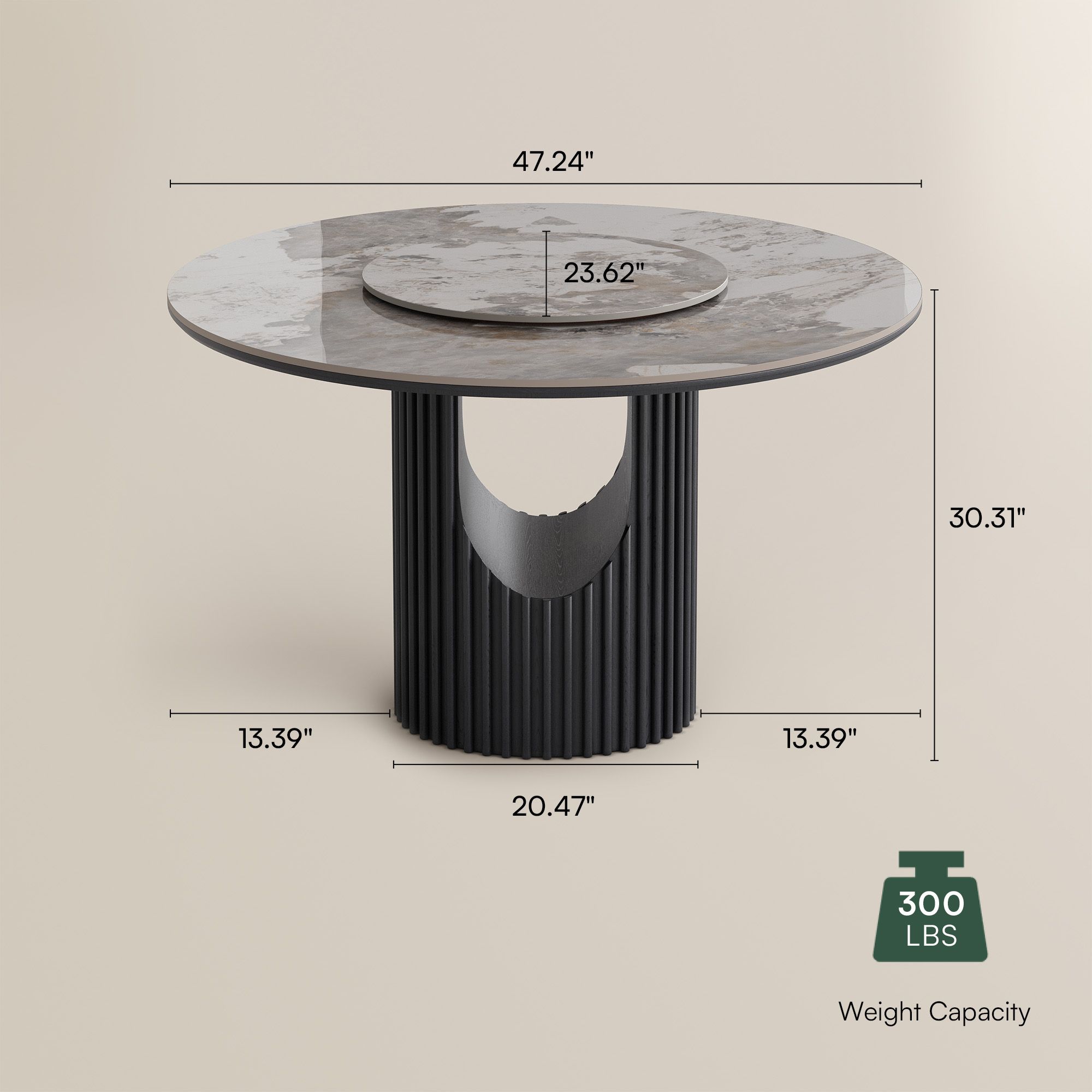 Partial Assembly Required Pandora Glossy Sintered Stone Dining Tables