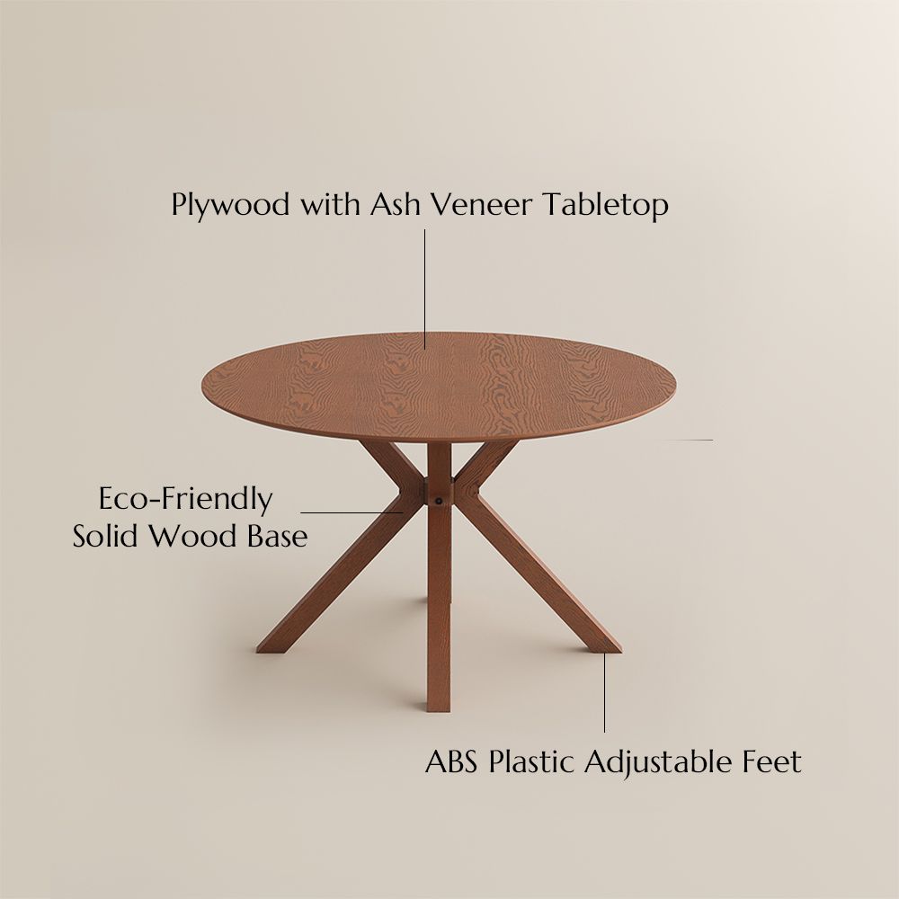Solid Wood Walnut Color Plywood Dining Room Set
