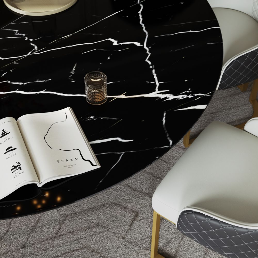 Luxury Black Natural Marble Dining Tables