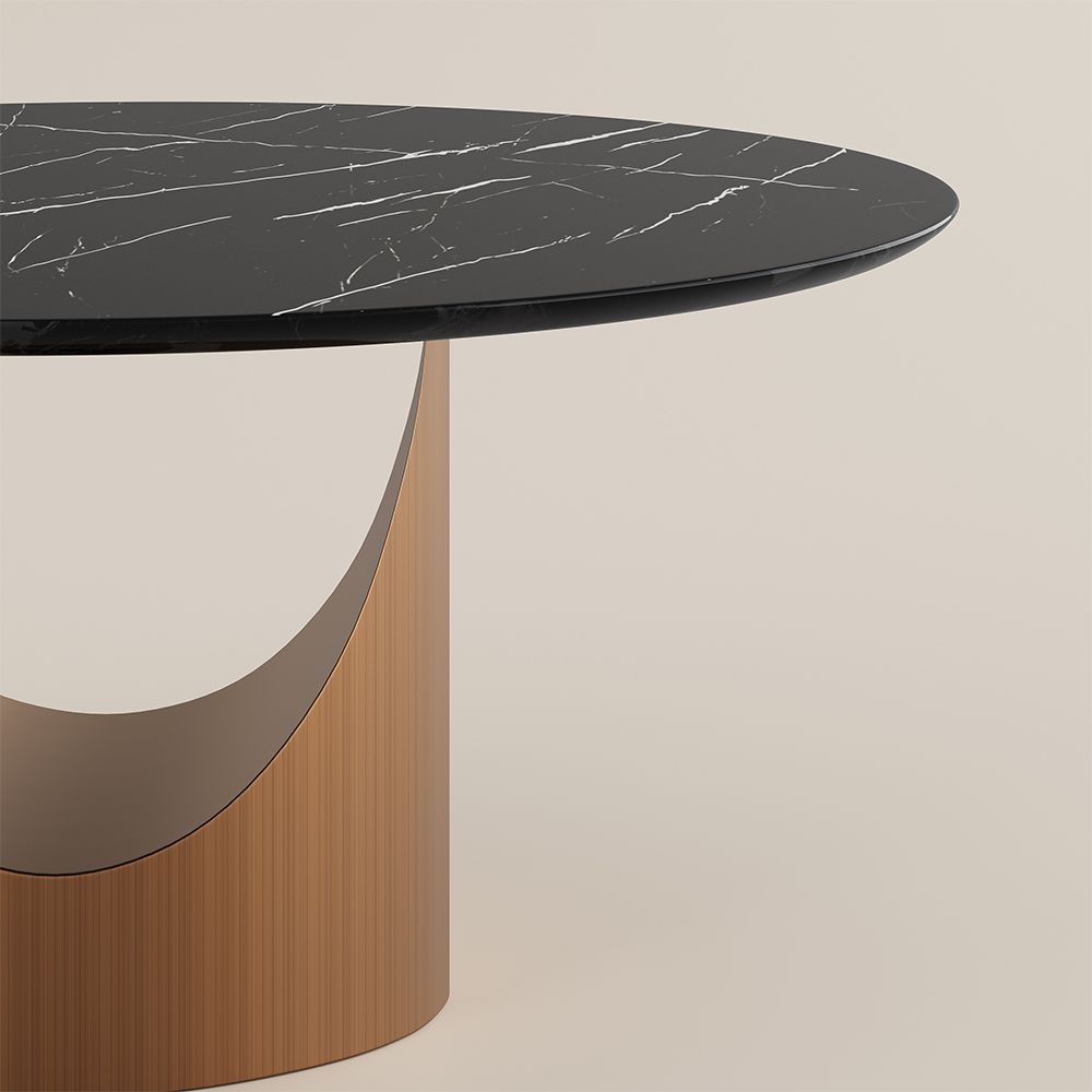 White Black Natural Marble Dining Tables