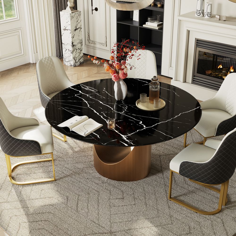 Bronze Black Natural Marble Dining Tables
