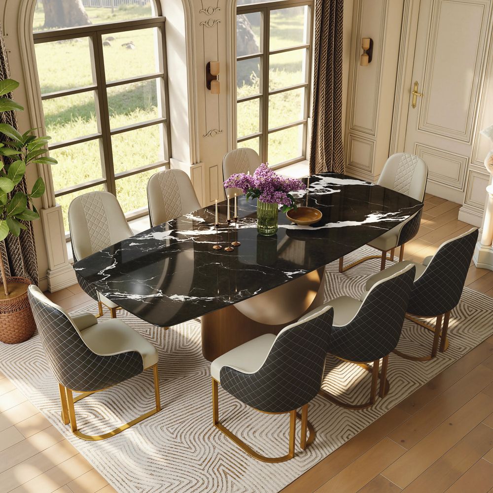 Marble Black Natural Marble Dining Tables