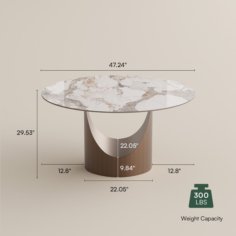 Metal Leg Pandora Glossy Sintered Stone Dining Tables