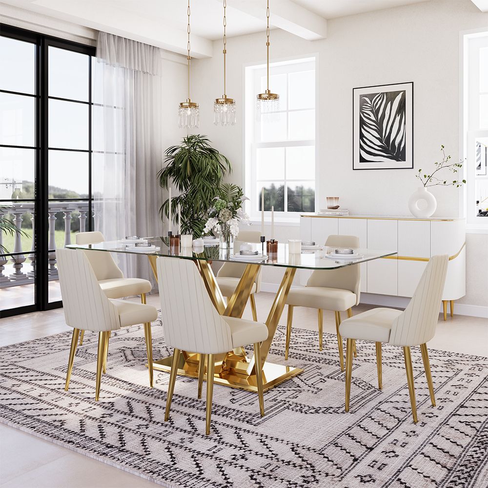 for 6 Tempered Glass Dining Tables