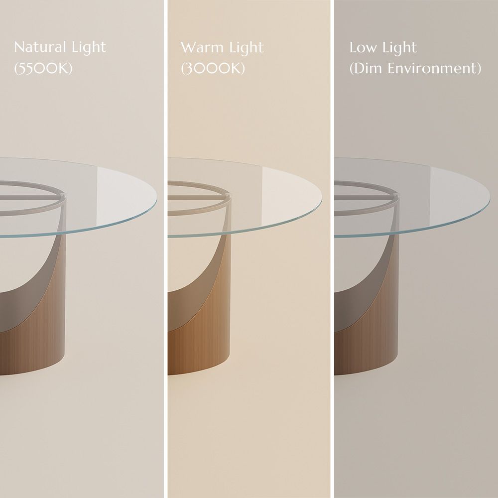 Round Clear Tempered Glass Dining Tables