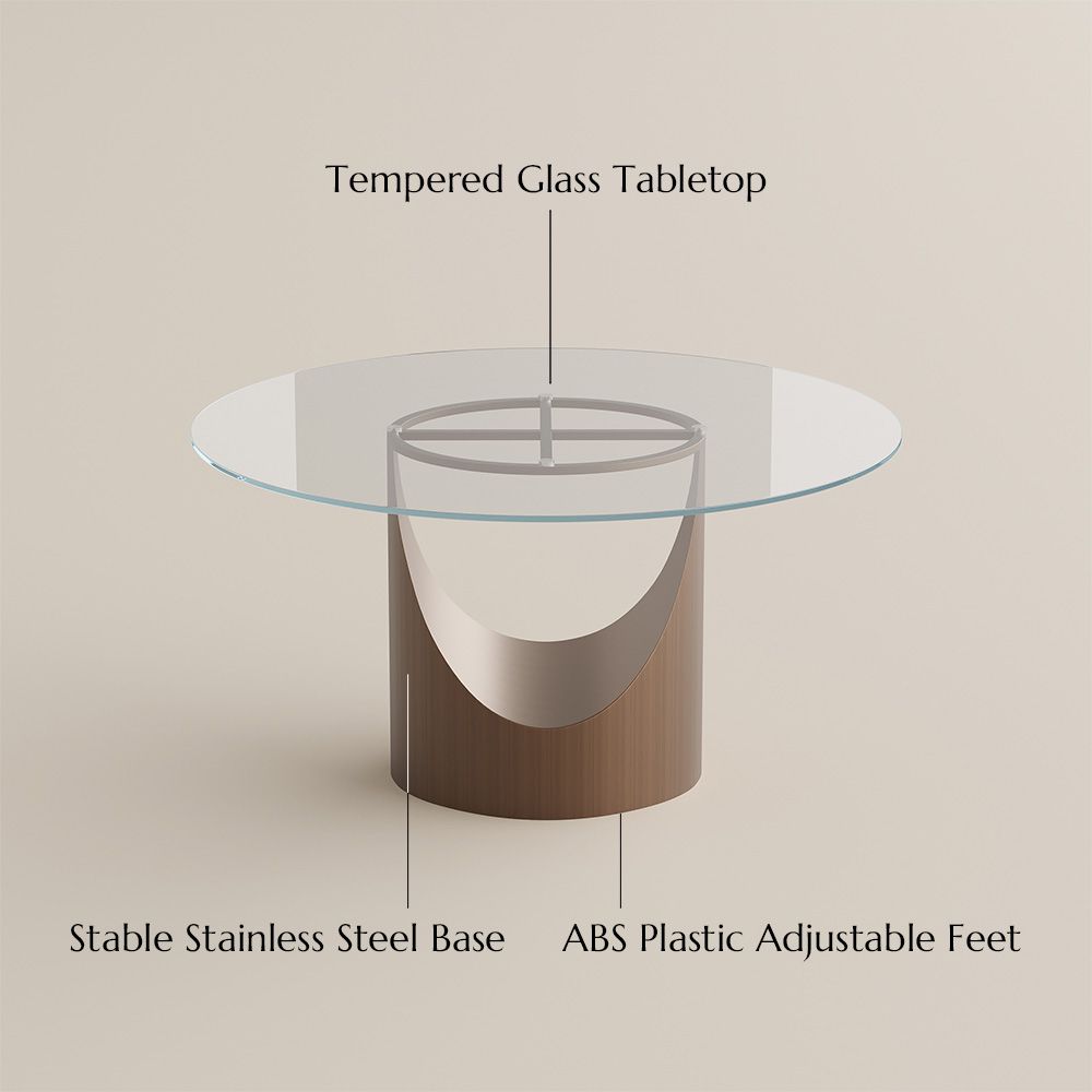 Bronze Clear Tempered Glass Dining Tables