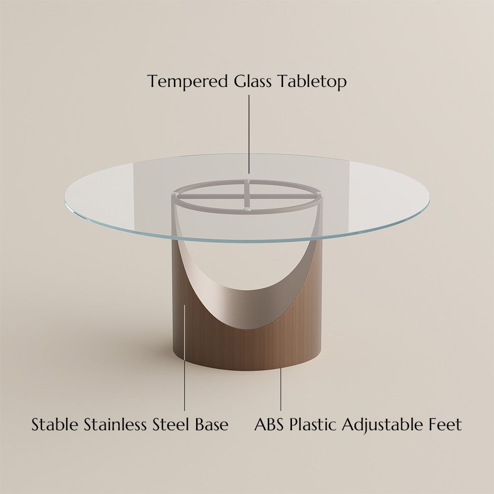 Kitchen Clear Tempered Glass Dining Tables