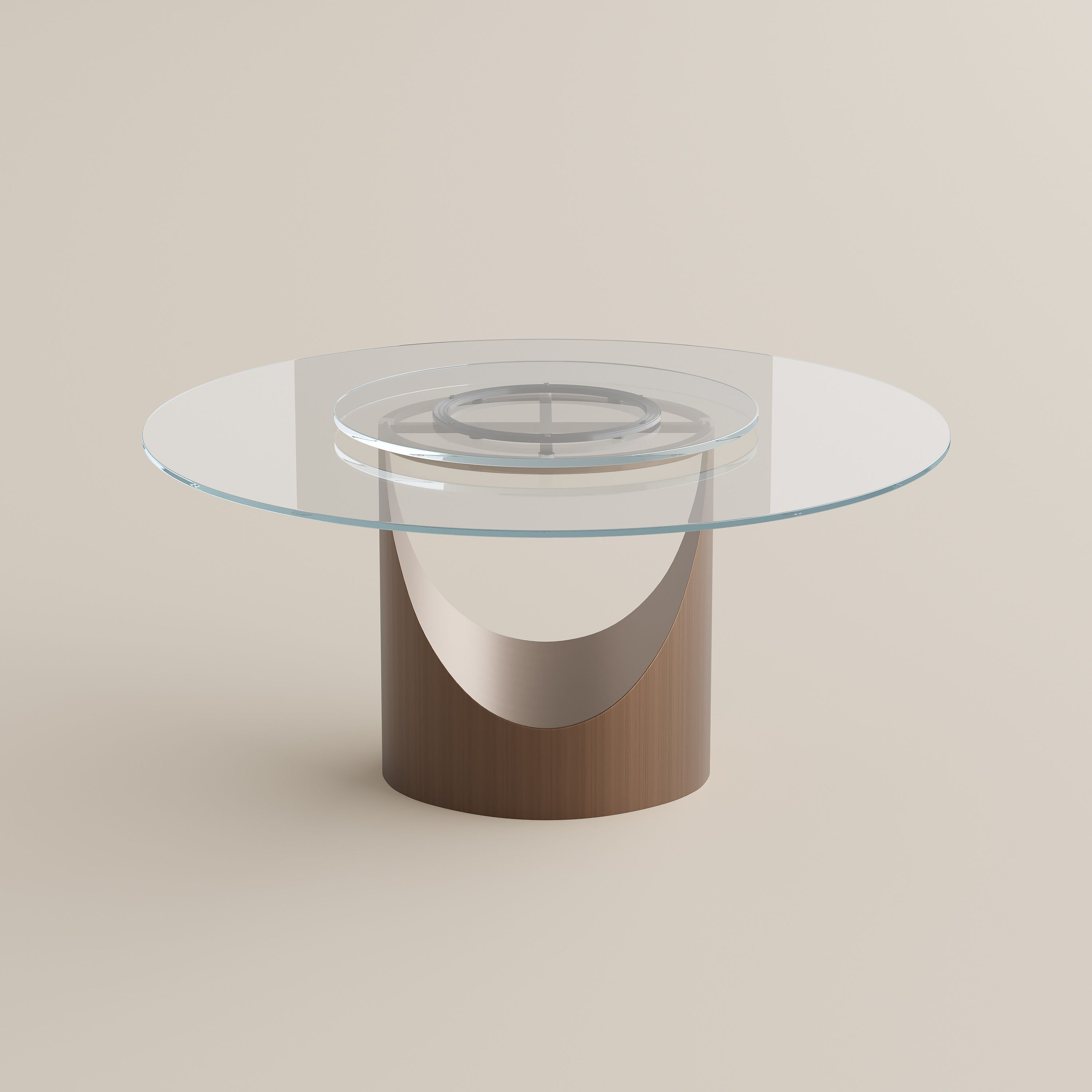 Bronze Clear Tempered Glass Dining Tables