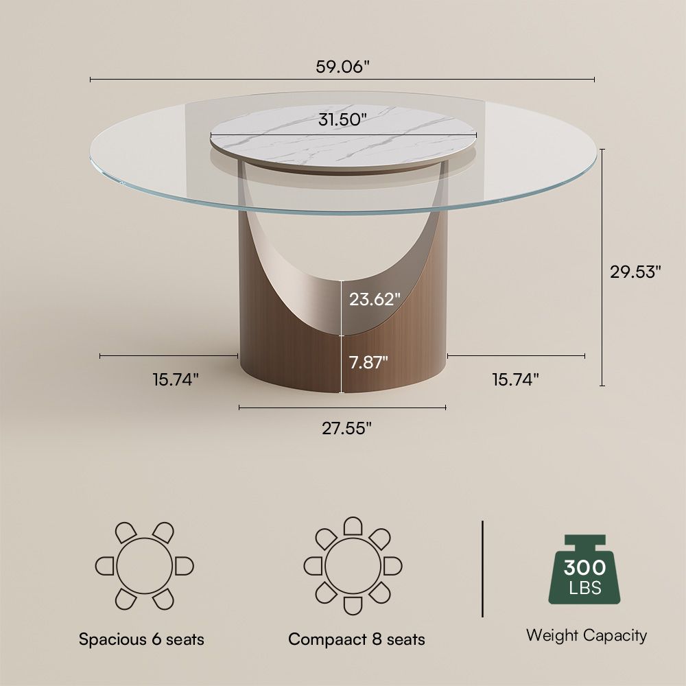 Hobart Clear Tempered Glass Dining Tables