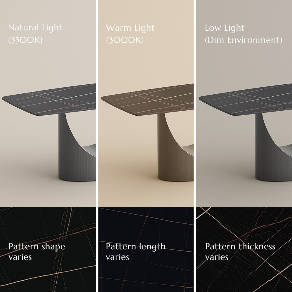 Modern Matte Black Sintered Stone Dining Tables