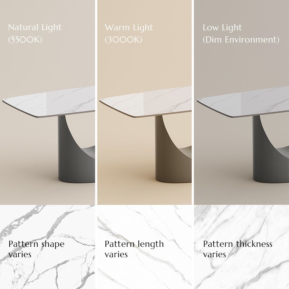 Partly Assemble White Matte Sintered Stone Dining Room Set