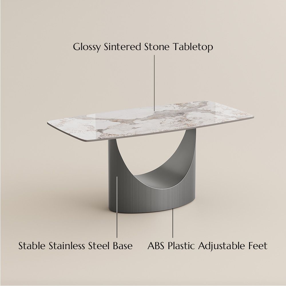 with Chairs Pandora Glossy Sintered Stone Dining Room Set