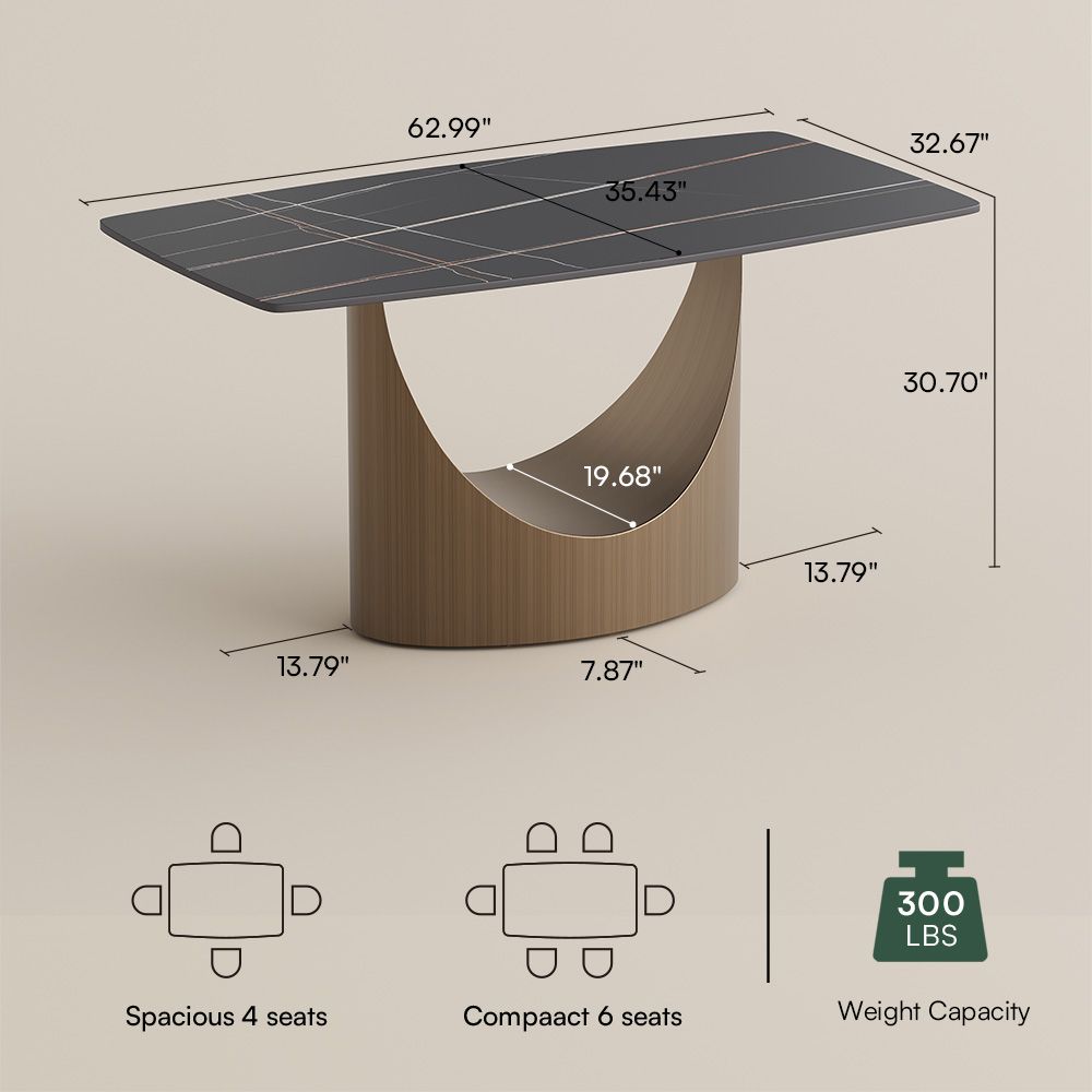 Modern Matte Black Sintered Stone Dining Tables