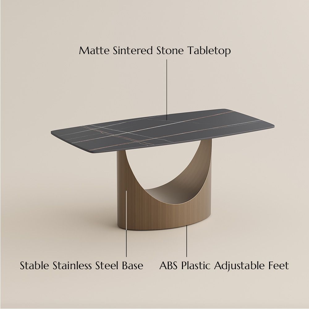 Matte Sintered Stone Matte Black Sintered Stone Dining Tables
