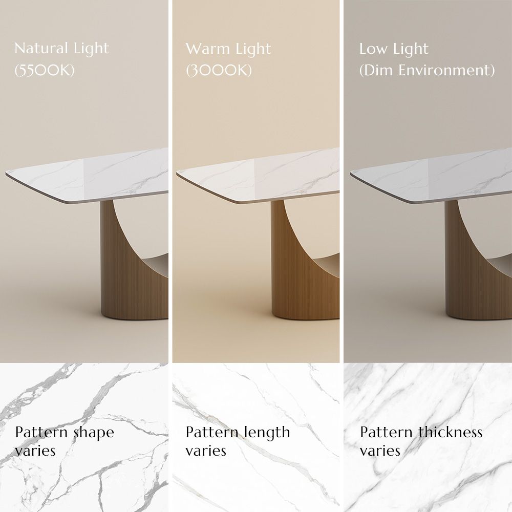 Bronze Matte White Sintered Stone Dining Tables