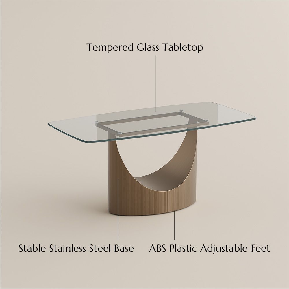 Clear Transparent Tempered Glass Dining Tables