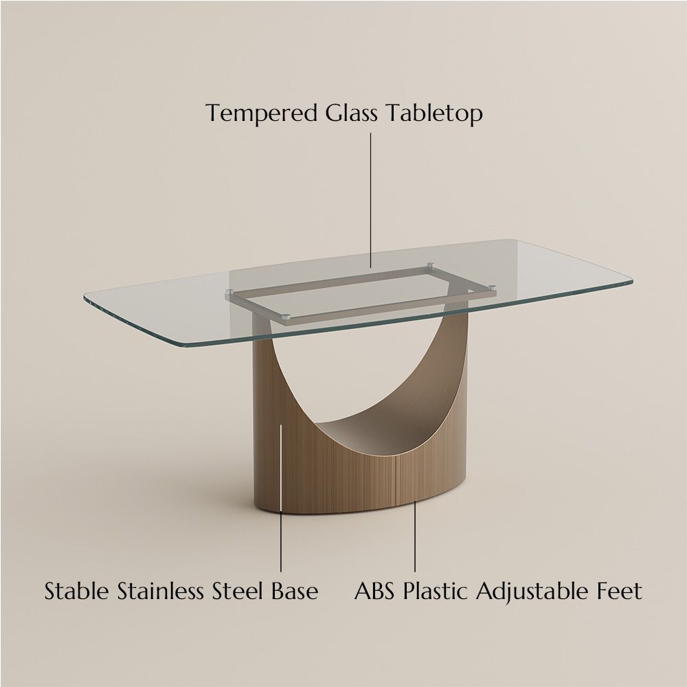 Hobart Clear Tempered Glass Dining Tables