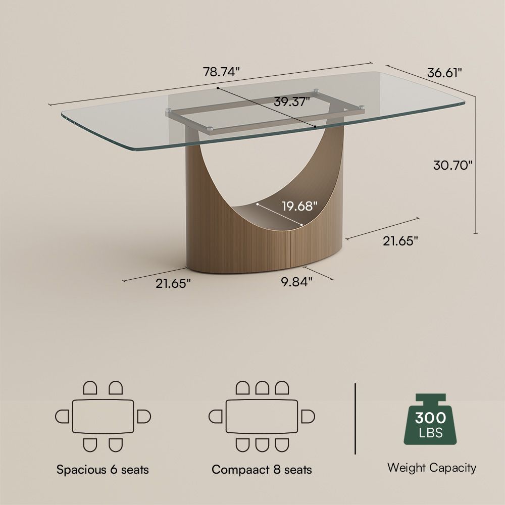 Bronze Clear Tempered Glass Dining Tables
