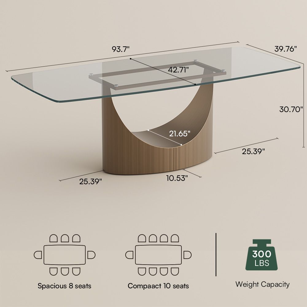 Clear Transparent Tempered Glass Dining Tables