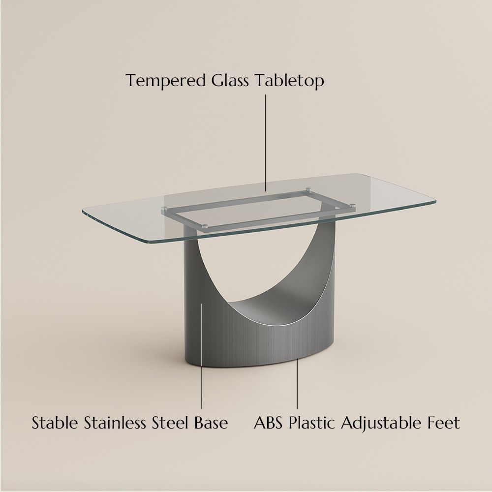 for 6 Transparent Tempered Glass Dining Tables