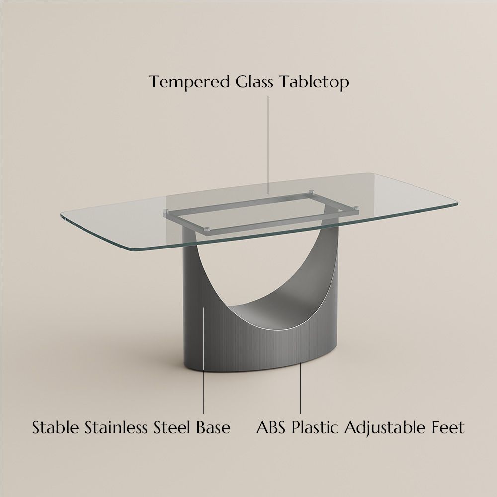Living Room Transparent Tempered Glass Dining Tables