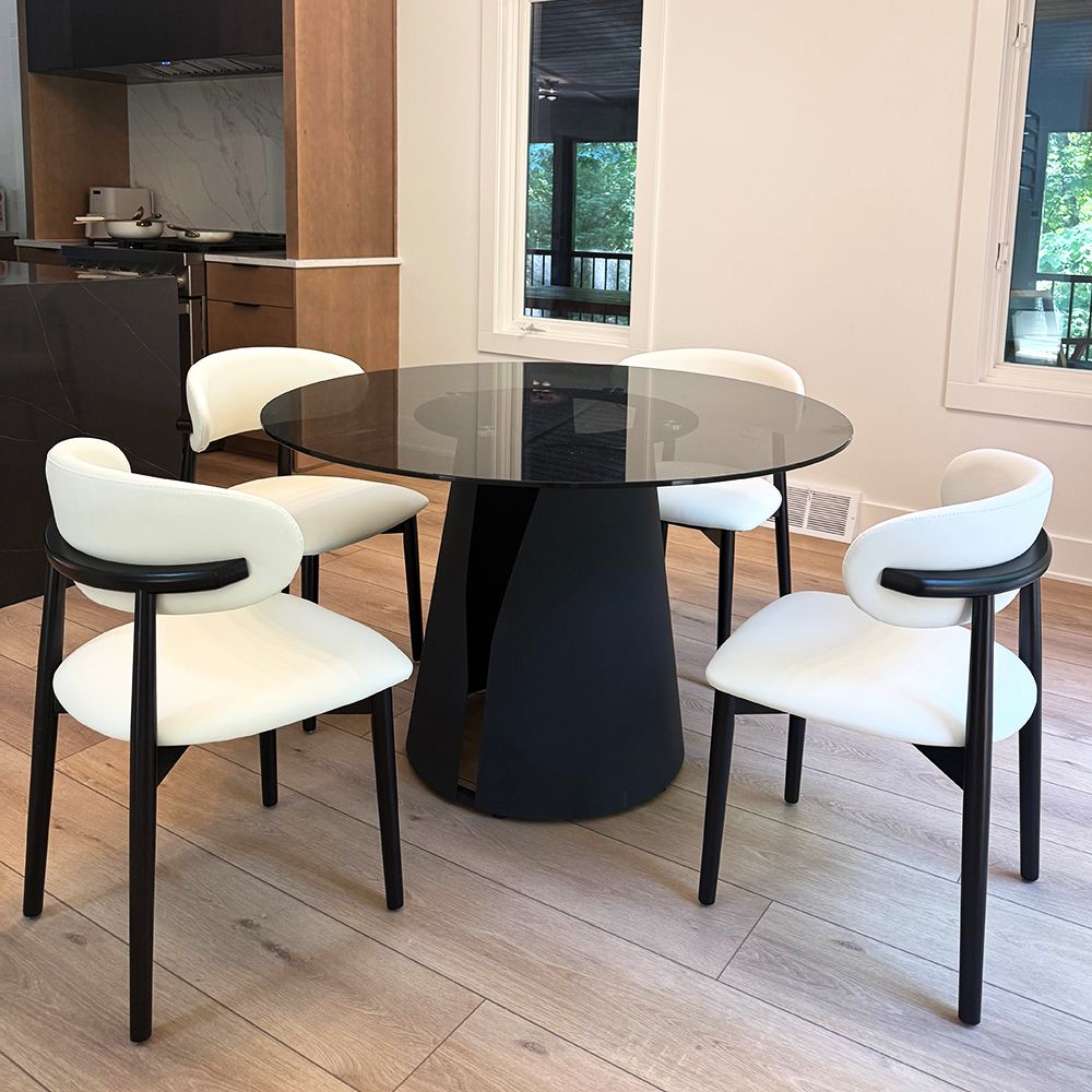 Vera Gray Glass Tempered Glass Dining Tables