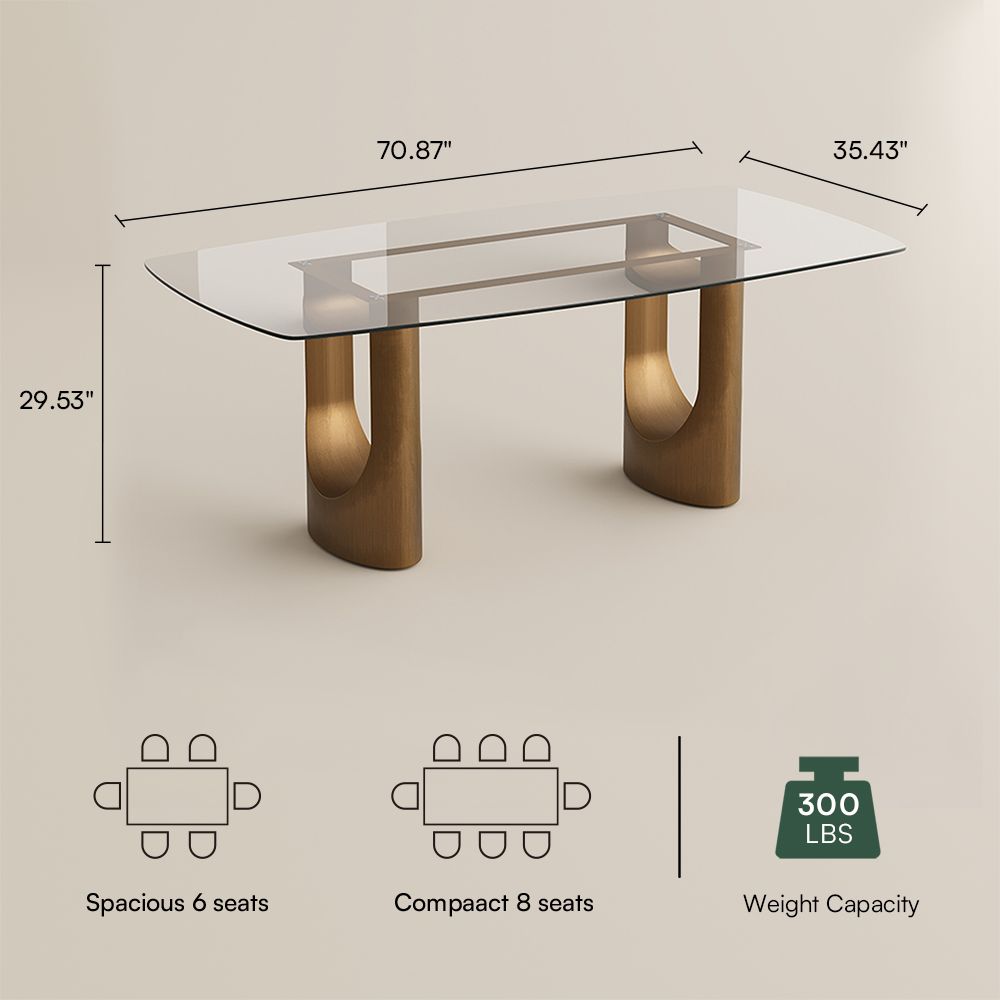 Kitchen Clear Glass Dining Tables