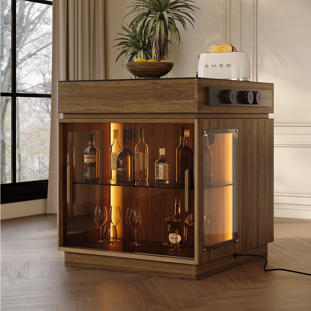 Wood Black & Walnut MDF & Matte Sintered Stone Dining Tables