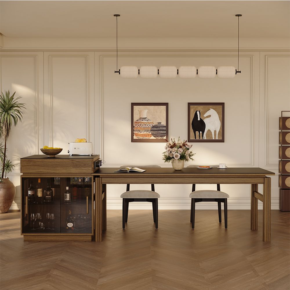 Walnut Black & Walnut MDF & Matte Sintered Stone Dining Tables
