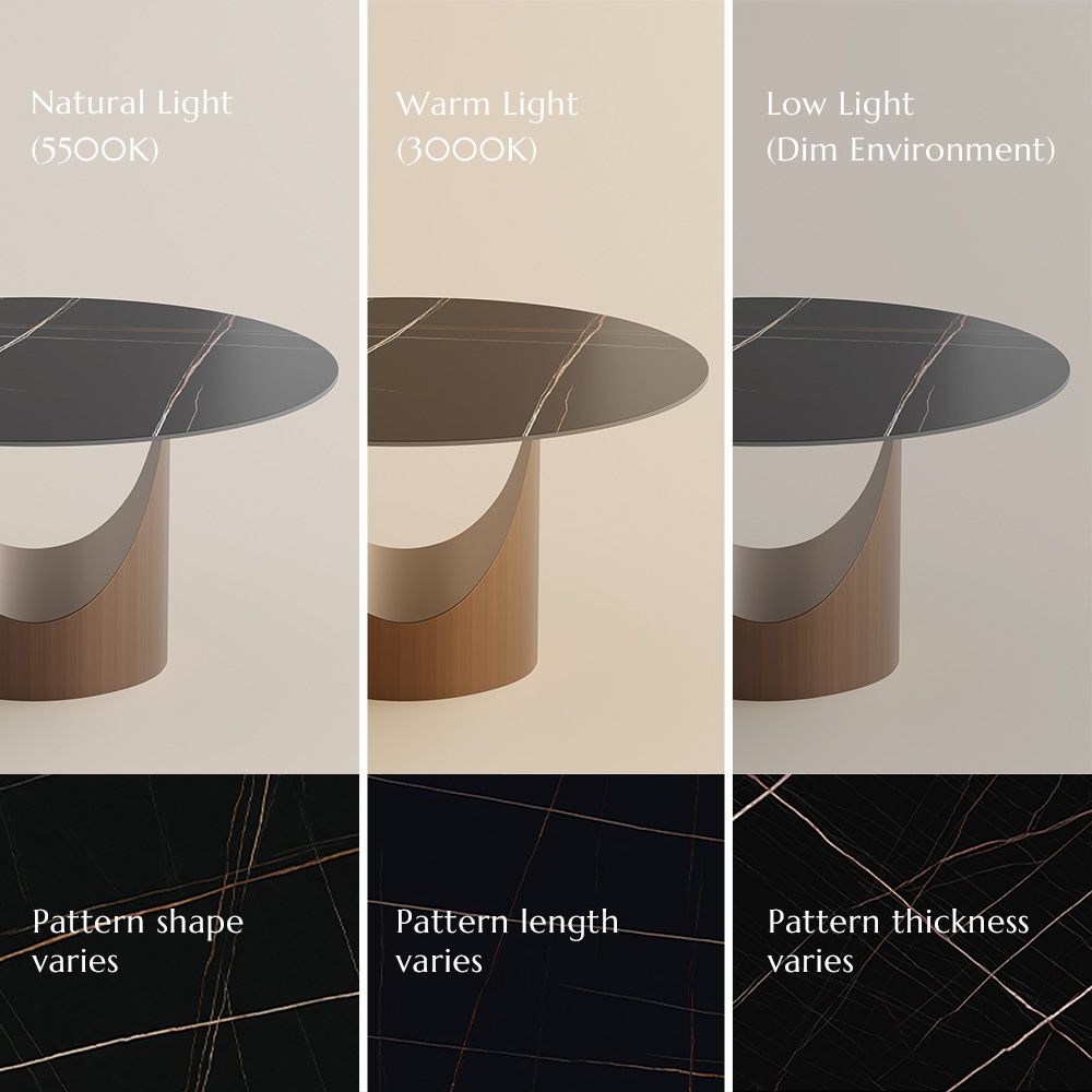 Partial Assembly Required Black Matte Sintered Stone Dining Tables