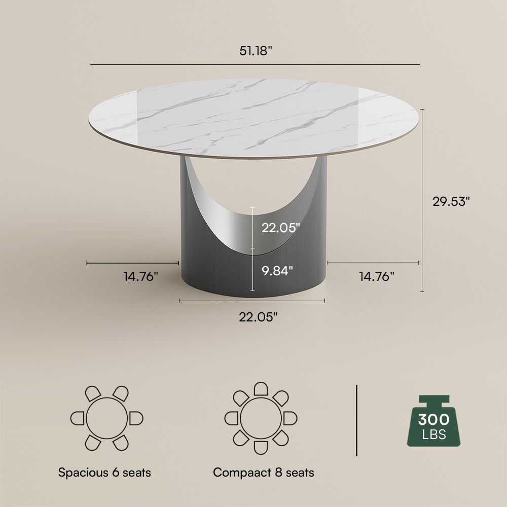 for 4 White Glossy Sintered Stone Dining Tables