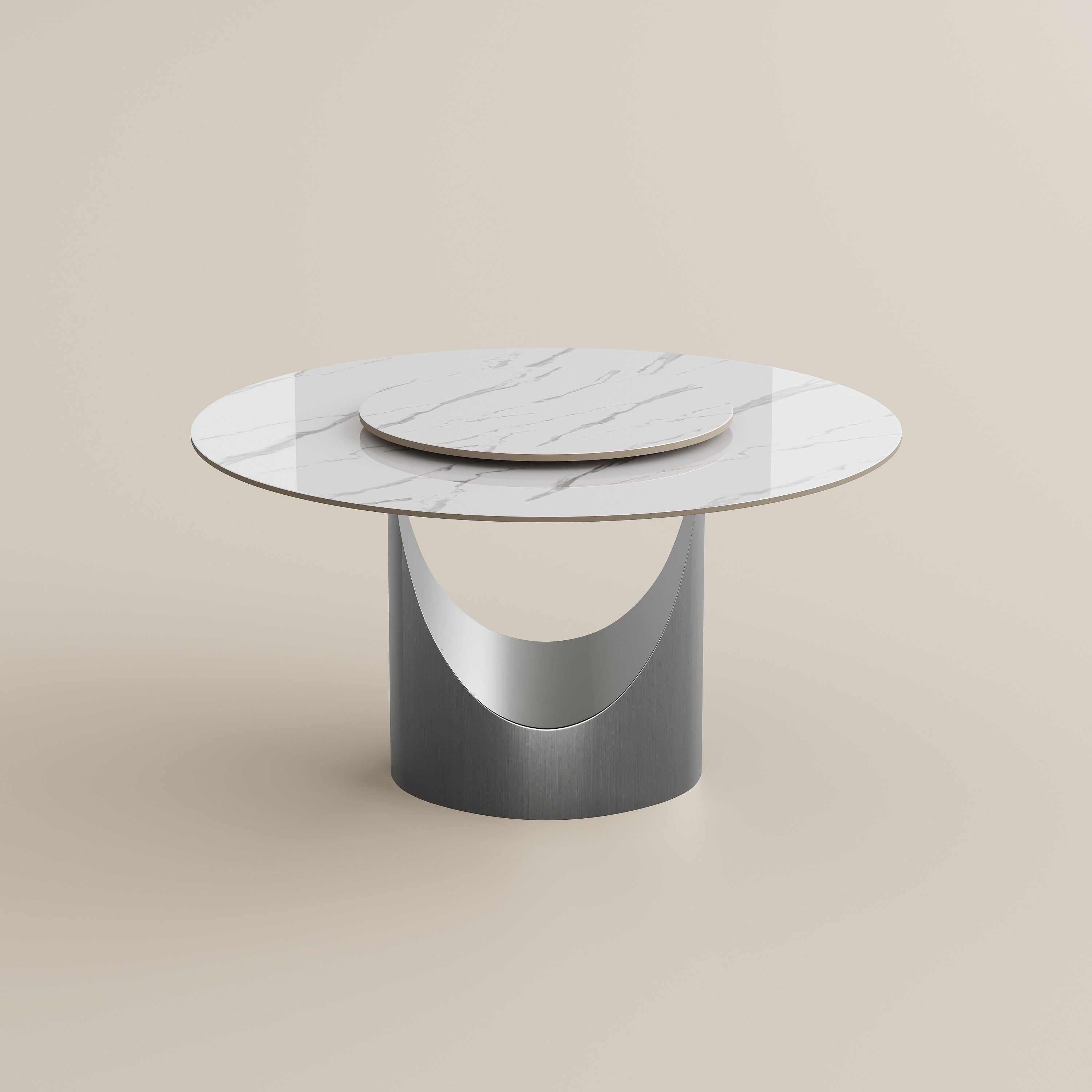 Glossy Sintered Stone White Glossy Sintered Stone Dining Tables