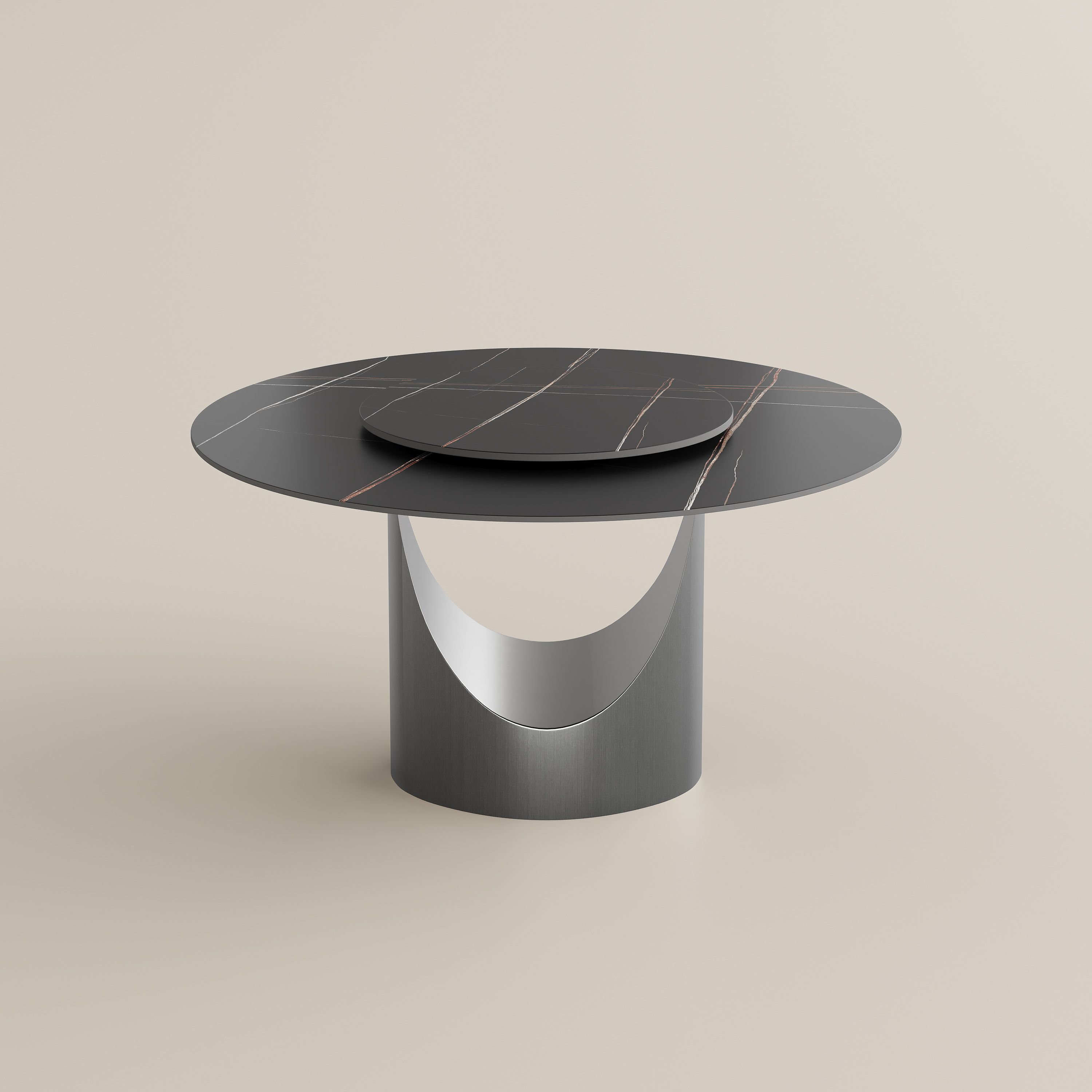 Black Black Matte Sintered Stone Dining Tables