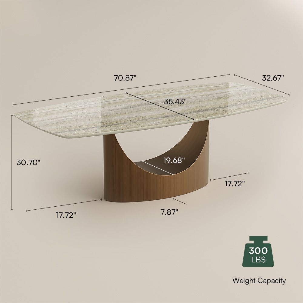 Rectangular Yellow Natural Marble Dining Tables