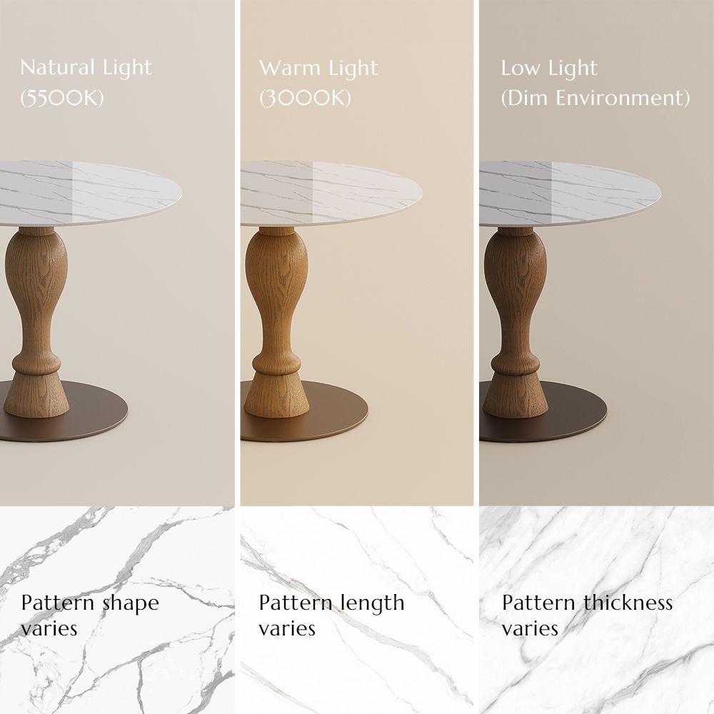 Mid-Century Modern White Glossy Sintered Stone Dining Tables