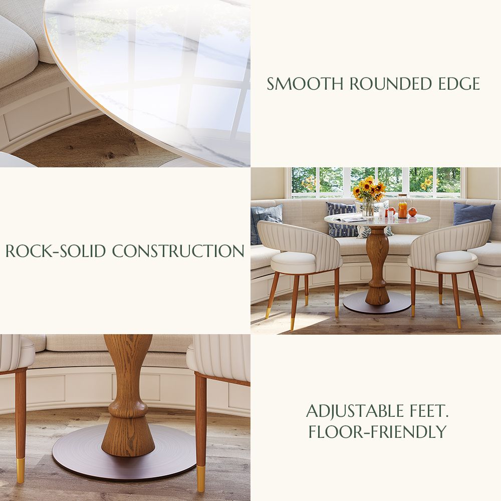 White White Glossy Sintered Stone Dining Tables