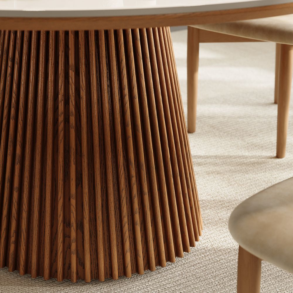 White White Glossy Sintered Stone Dining Tables