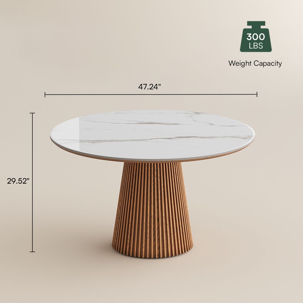 Plywood White Glossy Sintered Stone Dining Tables