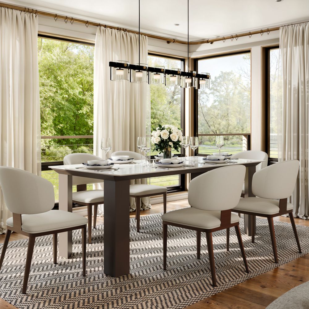 Kitchen White Glossy Sintered Stone Dining Tables