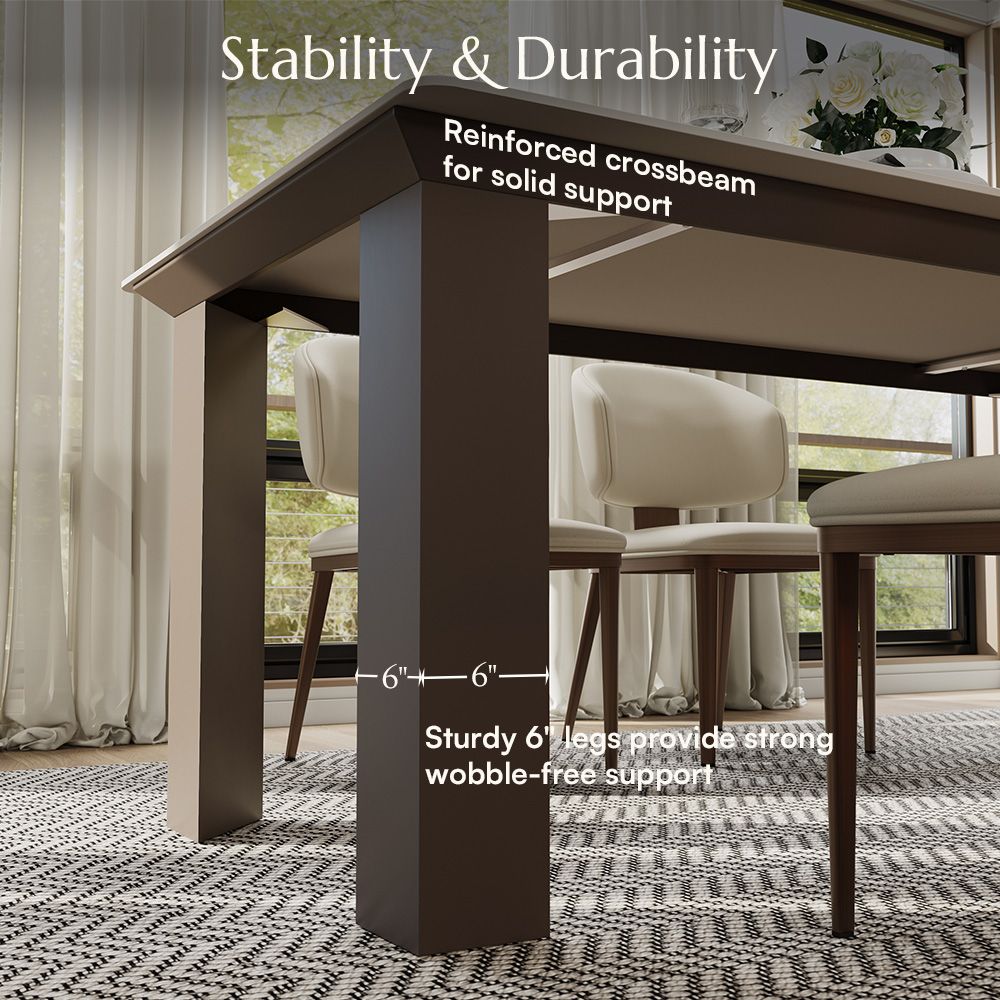 White White Glossy Sintered Stone Dining Tables