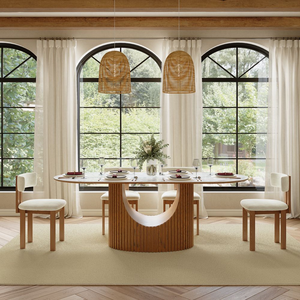 Partial Assembly Required White Solid +PlyWood Dining Tables