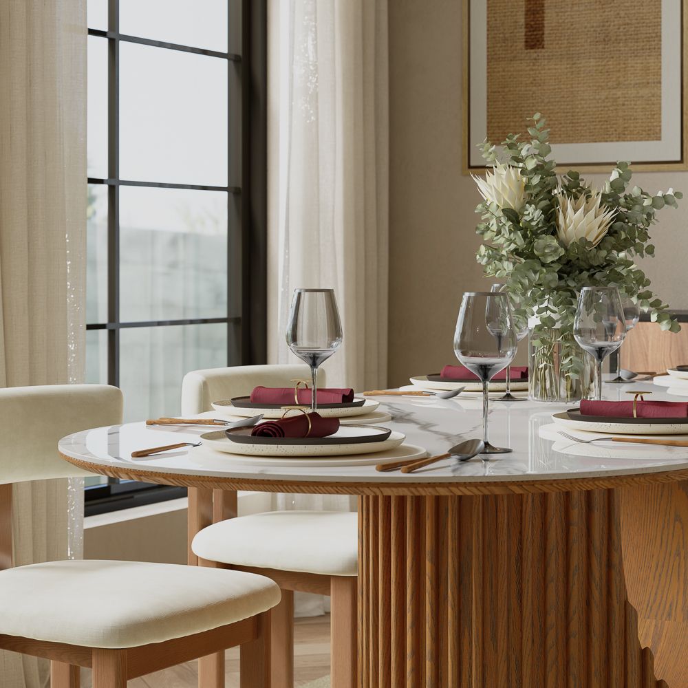 for 8 White Solid +PlyWood Dining Tables