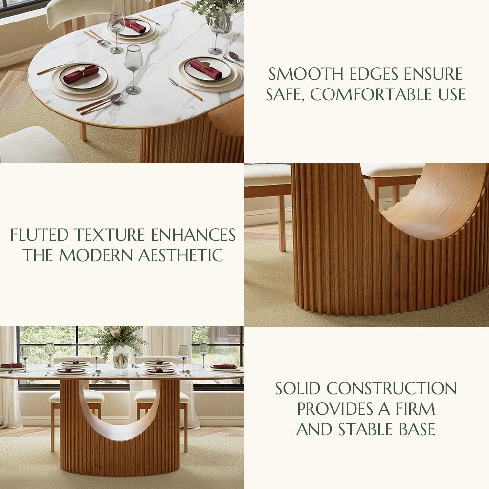 Plywood White Solid +PlyWood Dining Tables